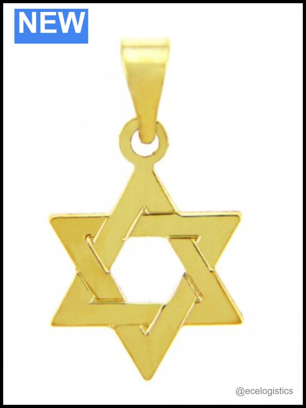 14k Gold Star of David Pendant Necklace Solid Gold Minimalist